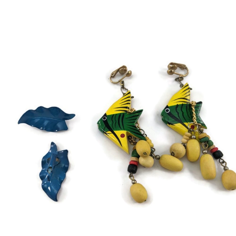 Two Vintage Kitschy Clip On Earrings